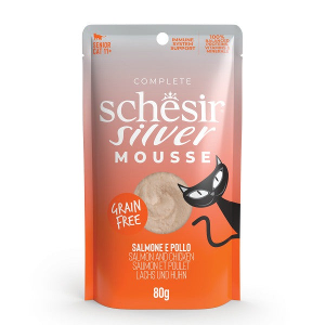 Schesir Silver natvoer senior mousse zalm & kip 80g