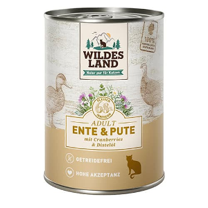 Wildes Land Classic Katten Blikjes 400g eend & kalkoen