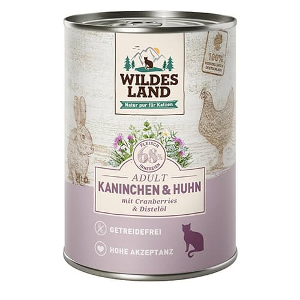Wildes Land Classic Katten Blikjes 400g kip & konijn