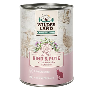 Wildes Land Classic Katten Blikjes 400g rundvlees & kalkoen