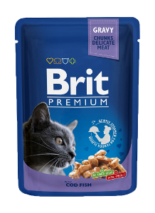 Brit Premium Kattenvoer zakje 100g kabeljauw