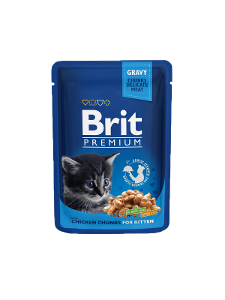 Brit Premium Kitten Natvoer zakje kip