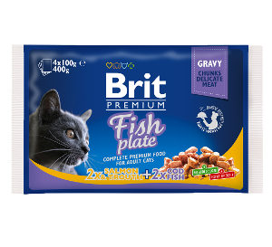 Brit Premium katten natvoer zakje fish multipack 4 x 100g