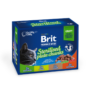 Brit Premium Katten Natvoer Sterilised Plate 12 x 100g