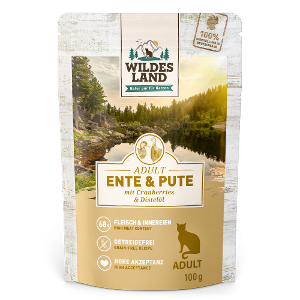 Wildes Land Classic Kattenzakjes 100g eend en kalkoen