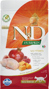 Farmina N&D Pumpkin Neutered Cat 1.5kg kwartel, pompoen & granaatappel