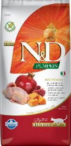 Farmina N&D Pumpkin Neutered Cat kg kwartel, pompoen & granaatappel