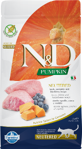 Farmina N&D Pumpkin Neutered Cat 1.5kg lam, pompoen & bosbessen
