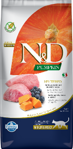 Farmina N&D Pumpkin Neutered Cat 5kg lam, pompoen & bosbessen