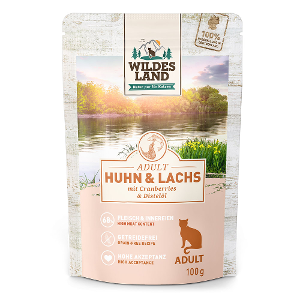 Wildes Land Classic Kattenzakjes 100g kip en zalm