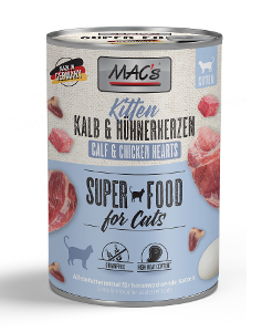 Mac's Kittenvoer Blikjes 400g kalfsvlees & kippenharten