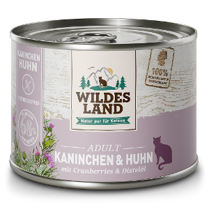Wildes Land Classic Katten Blikjes 200g konijn en kip