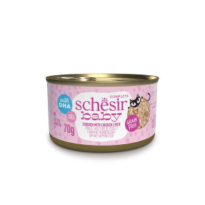 Schesir Baby natvoer kitten kip met kippenlever 70g blikje