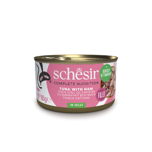 Schesir Complete Nutrition blikvoer kat 85g tonijn & ham in jelly
