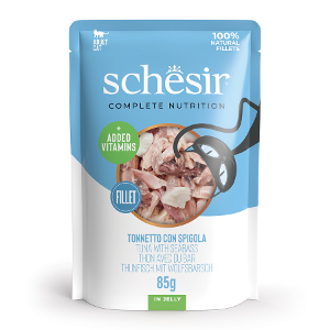 Schesir Complete Nutrition Adult Cat 85g tonijn & zeebaars in jelly