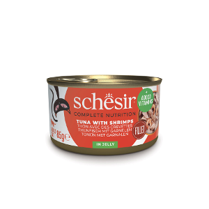 Schesir Complete Nutrition blikvoer kat 85g tonijn & garnalen in jelly