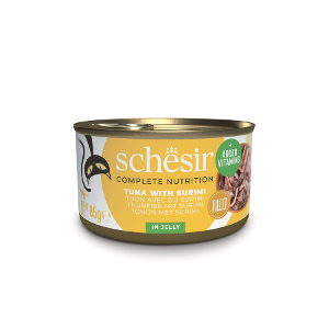 Schesir Complete Nutrition blikvoer kat 85g tonijn & surimi in jelly