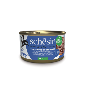 Schesir Complete Nutrition blikvoer kat 85g tonijn & witvis in jelly