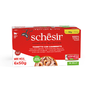 Schesir Complete Nutrition Mini Meal Cat 6 x 50g tonijn & garnalen in jelly