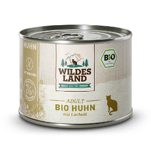 Wildes Land Bio Kattenblikjes 200g bio kip pur