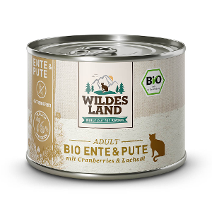 Wildes Land Bio Kattenblikjes 200g eend en kalkoen