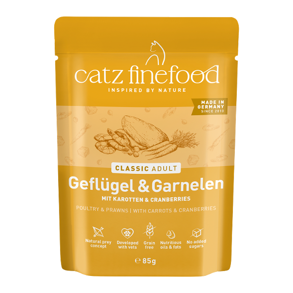 Catz Finefood Classic 85g Gevogelte & Garnalen Catz Finefood Classic 85g Gevogelte & Garnalen