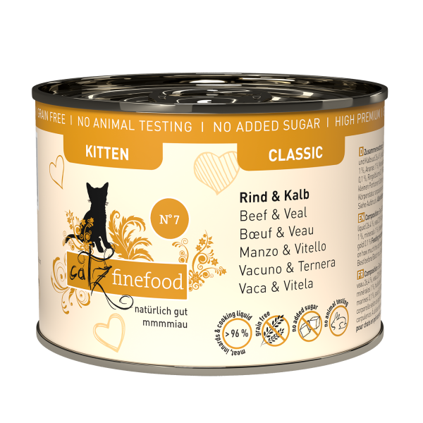 Catz finefood Classic Kitten N°07 Rund & Kalfsvlees Catz finefood Classic Kitten N°07 Rund & Kalfsvlees
