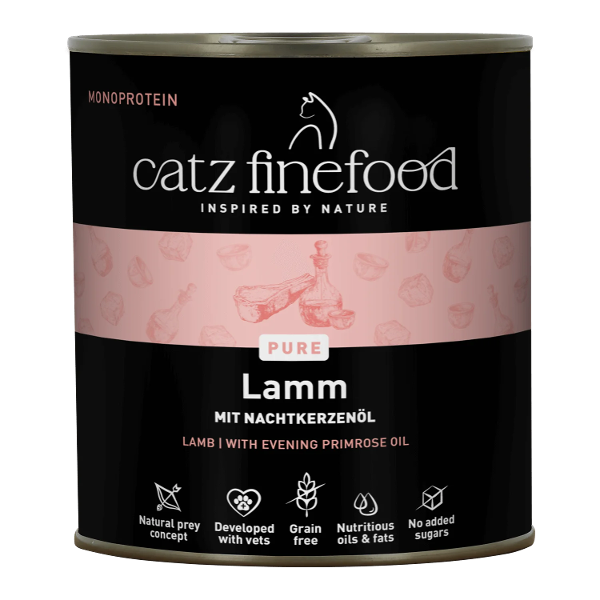 Catz Finefood Purrrr N°111 Lamm 800g Nassfutter Dose Catz Finefood Purrrr N°111 Lamm 800g – Monoprotein-Nassfutter für Katzen