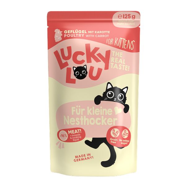 Lucky Lou Lifestage Kitten 125g gevogelte Lucky Lou Lifestage Kitten 125g gevogelte