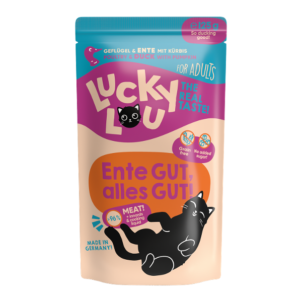Lucky Lou Lifestage Adult 125g gevogelte & eend Lucky Lou Lifestage Adult 125g gevogelte & eend