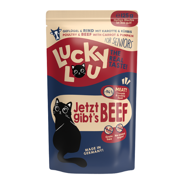 Lucky Lou Lifestage Senior 125g gevogelte & rundvlees