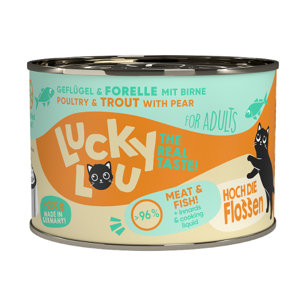 Lucky Lou Lifestage Adult 200g gevogelte en forel