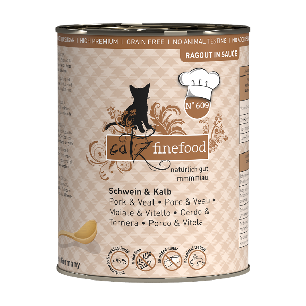 Catz Finefood Ragout 380g zwijn en kalf Catz Finefood Ragout 380g zwijn en kalf