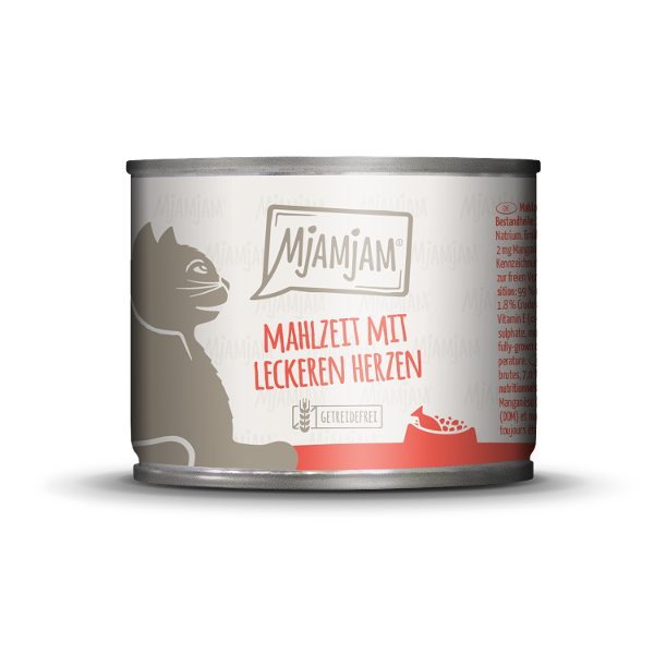 Mjamjam Katten Blik 200g maaltijd met hartjes
