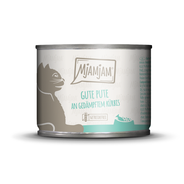 Mjamjam Katten Blik 200g kalkoen & pompoen