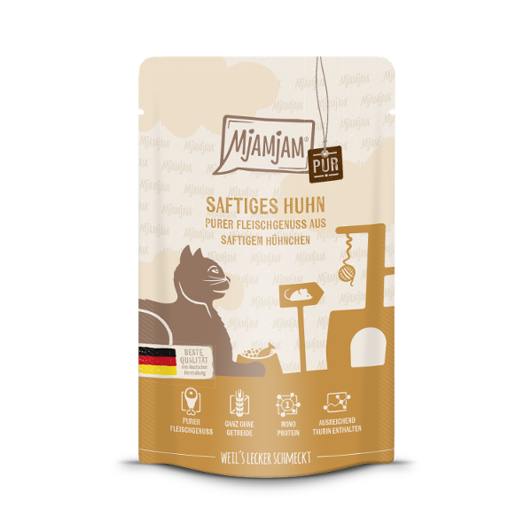 Mjamjam Puur Vlees Kattenzakje 125g - Puur vleesgenot - pure sappige kip Mjamjam Puur Vlees Kattenzakje 125g - Puur vleesgenot - pure sappige kip