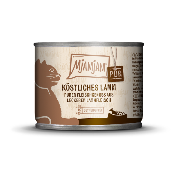 Mjamjam Puur Vlees Kattenblikje 200g – Puur vleesgenot – heerlijk puur lamsvlees