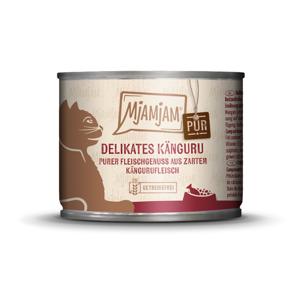 Mjamjam Puur Vlees Kattenblikje 200g - Puur vleesgenot - heerlijke pure kangoeroe