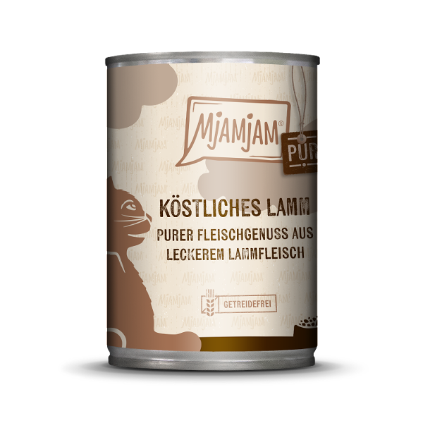 Mjamjam Puur Vlees Kattenblikje 400g - Puur vleesgenot - heerlijk puur lamsvlees Mjamjam Puur Vlees Kattenblikje 400g - Puur vleesgenot - heerlijk puur lamsvlees