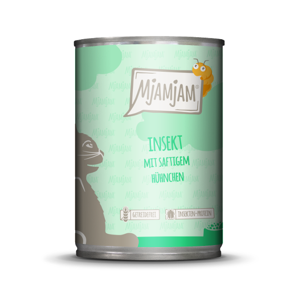 Mjamjam Katten Maaltijd Blik 400g - Insect - met sappige kip Mjamjam Katten Maaltijd Blik 400g - Insect - met sappige kip