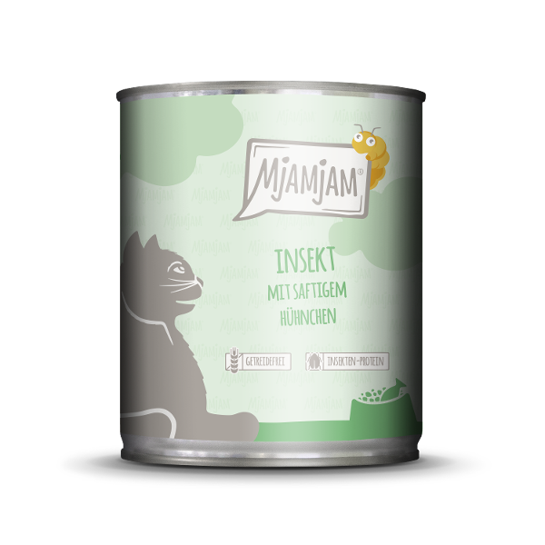 Mjamjam Katten Maaltijd Blik 800g insect met kip Mjamjam Katten Maaltijd Blik 800g insect met kip