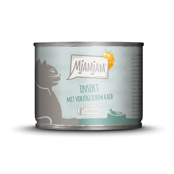 Mjamjam Katten Maaltijd Blikje 200g -Insect - met uitstekend kalf Mjamjam Katten Maaltijd Blikje 200g -Insect - met uitstekend kalf
