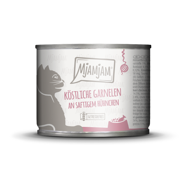 Mjamjam Katten Maaltijd Blikje 200g garnalen en kip