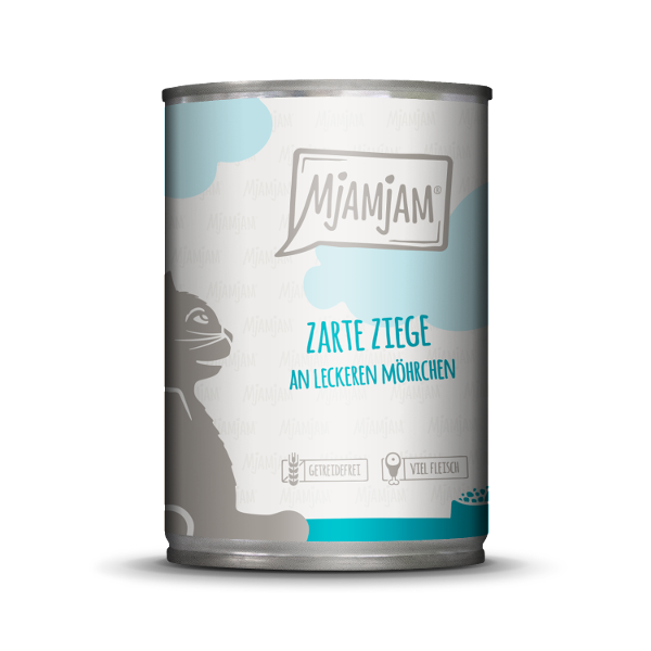 Mjamjam Katten Maaltijd Blik 400g - Malse geit met heerlijke worteltjes Mjamjam Katten Maaltijd Blik 400g - Malse geit met heerlijke worteltjes