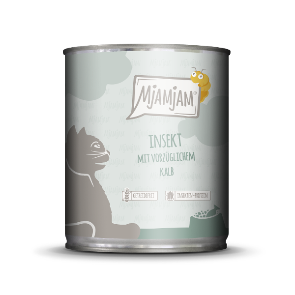 Mjamjam Katten Maaltijd Blik 800g insect met kalf Mjamjam Katten Maaltijd Blik 800g insect met kalf