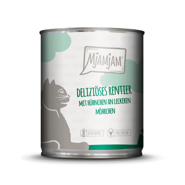 Mjamjam Katten Maaltijd Blik 800g - Heerlijk rendier met kip op heerlijke worteltjes Mjamjam Katten Maaltijd Blik 800g - Heerlijk rendier met kip op heerlijke worteltjes