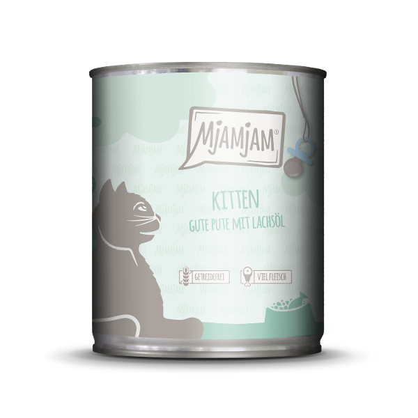Mjamjam Kitten Blik 800g kalkoen met zalmolie Mjamjam Kitten Blik 800g kalkoen met zalmolie