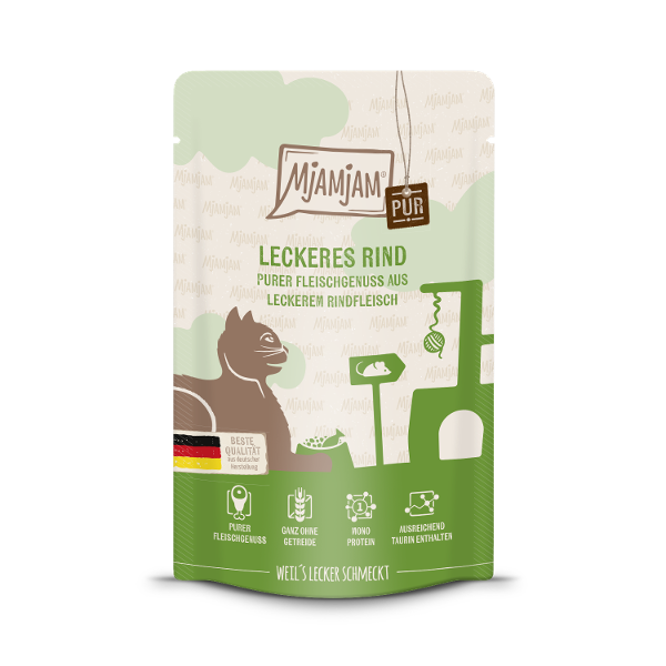 Mjamjam Puur Vlees Kattenzakje 125g - Puur vleesgenot - heerlijk puur rundvlees