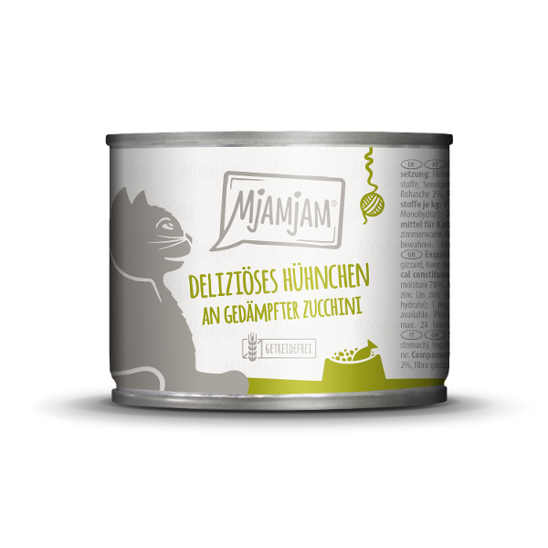 Mjamjam Katten Maaltijd Blikje 200g kip met courgette