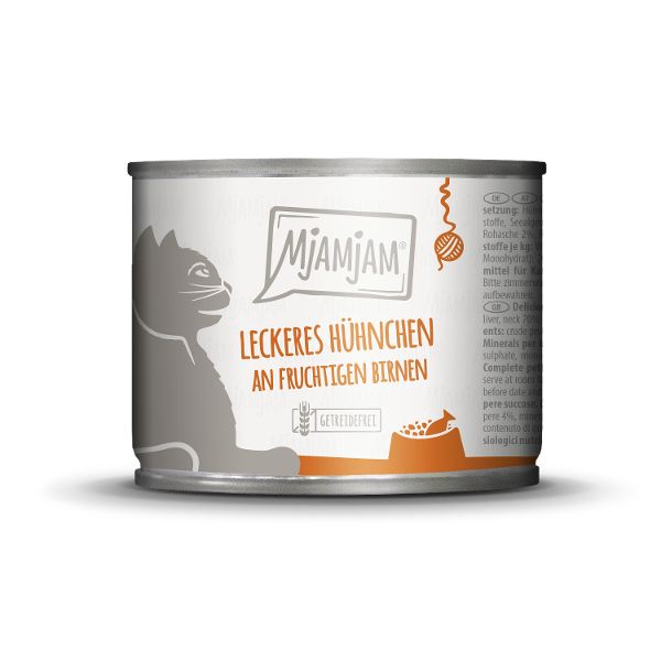 Mjamjam Katten Maaltijd Blikje 200g kip met peren